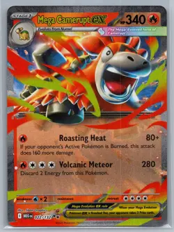 Mega Camerupt ex 022/132 Double Rare Mega Evolution - Pokemon TCG - Near Mint NM - Image 1