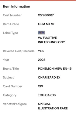Pokemon 151 Charizard ex Special Illustration Rare SIR 199/165 PSA 10 English - Image 3