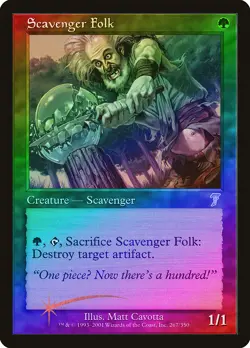 Scavenger Folk FOIL 7th Edition PLD Green Uncommon MAGIC MTG CARD ABUGames - Image 1