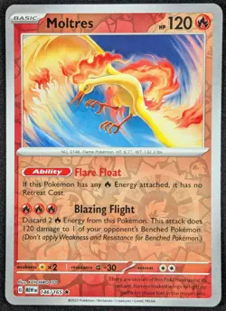 Moltres 2023 Scarlet & Violet 151 Reverse Holo Rare Pokemon Card 146/165 NM) - Image 1