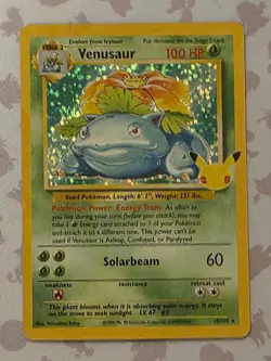 Pokemon TCG Venusaur Holo Rare Card 15/102 Celebrations 25th Anniversary - Image 1
