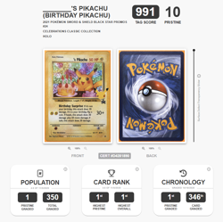 #1 Rank TAG PRISTINE 10 - BIRTHDAY PIKACHU HOLO - BLACK STAR PROMO #24 - Image 3