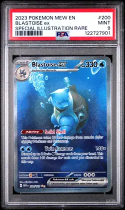 2023 POKEMON MEW EN-151 SPECIAL ILLUSTRATION RARE #200 BLASTOISE EX PSA 9 - Image 1