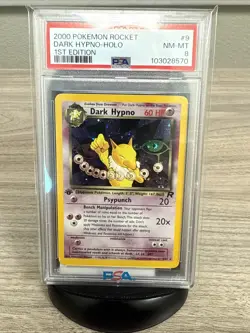 2000 POKEMON ROCKET 1ST EDITION #9 DARK HYPNO-HOLO PSA 8 - Image 1