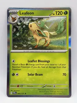 LEAFEON 005/131 SV Prismatic Evolutions Holo Pokemon NM - Image 1