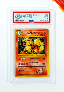 Pokemon 1999 PSA 9 Blaine's Arcanine Holo Gym 2 #059 Japanese - Image 1