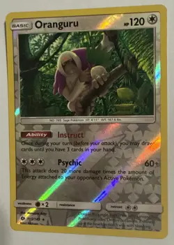 Oranguru 113/149 Rev Reverse Holo Sun & Moon Base SM Pokemon Near Mint - Image 3