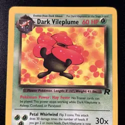 Dark Vileplume 30/82 Team Rocket Regular Non-holo Pokemon Card Near Mint NM - Image 2