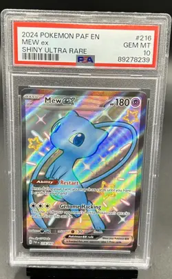 Pokemon Mew EX Shiny Full Art TCG Card 216/091 Paldean Fates PSA 10 - Image 1