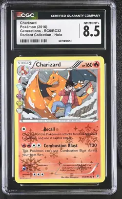 CGC 8.5 Charizard 2016 Generations RC5/RC32 Radiant Collection Holo Pokemon Card - Image 1