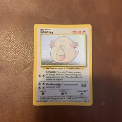 Pokemon TCG Chansey Base Set Holo Unlimited Rare Card 3/102 MP Condition - Image 1