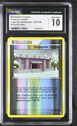 CGC 10 Snowpoint Temple Legends Awakened 134/146 Reverse Holo Pokemon Card - Image 1