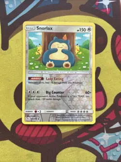 Pokemon Snorlax 158/214 - SM Unbroken Bonds - Reverse Holo Rare - Excellent - Image 1