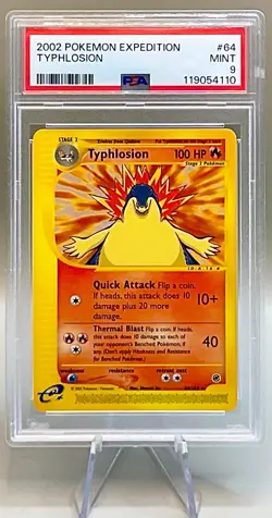 Pokemon Typhlosion #64/165 Non-Holo Rare - 2002 Expedition Set - PSA 9 (MINT)! - Image 1