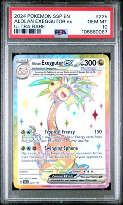 2024 Pokemon Alolan Exeggutor ex UR SSP EN #225/191 GEM MINT PSA 10 - Image 1