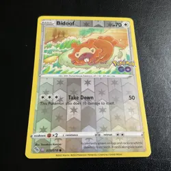 Bidoof (Peelable Ditto) 059/078 Pokemon GO Reverse Holo NM Unpeeled - Image 1