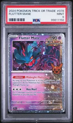 2024 Pokemon Trick or Trade Flutter Mane COSMOS HOLO RARE PSA 9 MINT #078 - Image 1