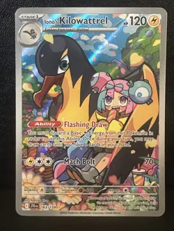 Pokemon TCG Iono's Kilowattrel Scarlet Violet Journey Together Card 163/159 NM - Image 1