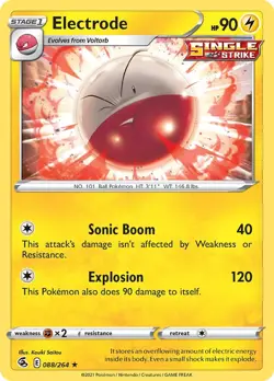 Electrode 88/264 Rare | Fusion Strike | Pokemon Card - See Description - Image 1