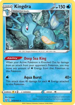 Kingdra 33/163 Rare Holo | Battle Styles | Pokemon Card - Image 1