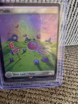 Magic: The Gathering Secret Lair Drop NM Rainbow Foil SpongeBob Plains (1939) - Image 2