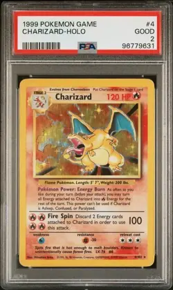 1999 POKEMON GAME #4 CHARIZARD-HOLO PSA GOOD 2 - Image 1