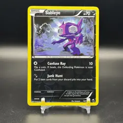 2012 POKEMON BLACK & WHITE DARK EXPLORERS #62 SABLEYE UNCOMMON REVERSE HOLO - NM - Image 1