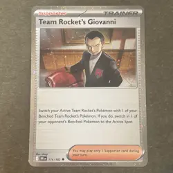 Team Rocket's Giovanni 174/182 SV: Destined Rivals Cosmos Holo SWIRL Pokemon NM - Image 2