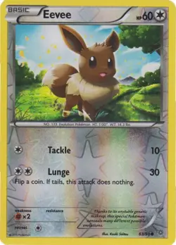 1x Eevee - 63/98 - Common - Reverse Holo NM-Mint Pokemon XY-- Ancient Origins - Image 1
