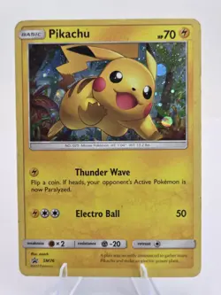 Pokemon TCG Pikachu SM76 Sun and Moon Promos Holo Card HP Collectible Card - Image 1