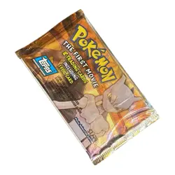 Topps Pokemon THE FIRST MOVIE Booster Pack 9 Cards Foil Black Logo New & Sealed - Image 1