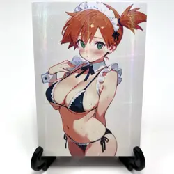 PokeGirl Misty Sexy Anime Waifu Bikini Girl Doujin Lewd Goddess Story Art Card - Image 1