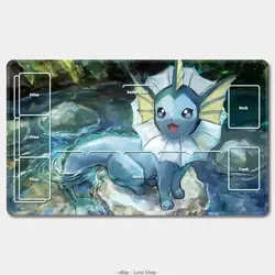 Pokemon Playmat+Bag Vaporeon Eevee PTCG Trading Card Game Mat Playmat #014 - Image 1