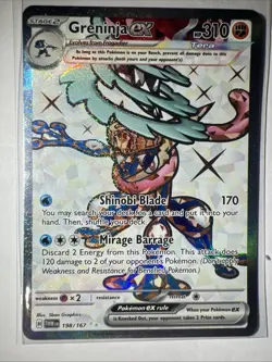 Pokemon TCG Greninja EX Holo Card Twilight Masquerade Ultra Rare 198/167 - Image 1