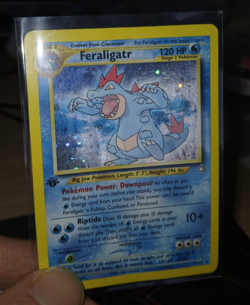 Feraligatr 1st Edition ENG "Double Swirl" Neo Genesis 5/111 Rara Holo Pokemon - Image 1