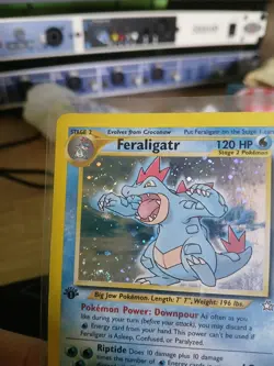 Feraligatr 1st Edition ENG "Double Swirl" Neo Genesis 5/111 Rara Holo Pokemon - Image 3