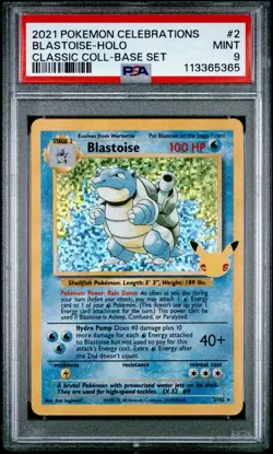 2021 POKEMON CELEBRATIONS CLASSIC COLLECTION#2 BLASTOISE-HOLO PSA 9 - Image 1