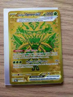 Teal Mask Ogerpon ex 177/131 Sv: Prismatic Evolutions Gold Hyper Rare Pokemon - Image 1