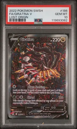2022 POKEMON SWORD & SHIELD LOST ORIGIN #186 FULL ART/GIRATINA V PSA 10 - Image 1
