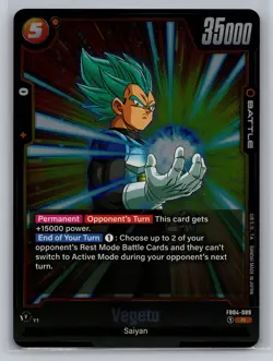 Dragon Ball Super Card Game Ultra Limit #FB04-089R Vegeta Foil - Image 1