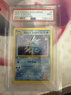Pokemon Card Misty's Seadra 1st Edition Holo Rare Gym Heroes PSA 9 - Image 1