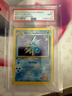 Pokemon Card Misty's Seadra 1st Edition Holo Rare Gym Heroes PSA 9 - Image 2