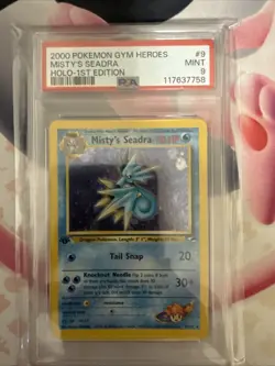 Pokemon Card Misty's Seadra 1st Edition Holo Rare Gym Heroes PSA 9 - Image 4
