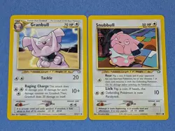 Granbull 37/111 & Snubbull 74/111 Neo Genesis Unlimited Wotc Pokemon TCG Lp-Nm - Image 1