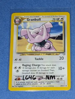 Granbull 37/111 & Snubbull 74/111 Neo Genesis Unlimited Wotc Pokemon TCG Lp-Nm - Image 2