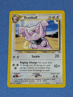 Granbull 37/111 & Snubbull 74/111 Neo Genesis Unlimited Wotc Pokemon TCG Lp-Nm - Image 3