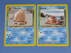 Pokemon TCG Piloswine Neo Genesis 44/111 & Swinub 79/111 Neo Genesis Lp-Nm - Image 1