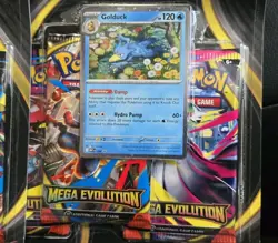 Pokemon TCG Mega Evolution 3 Pack Blister Psyduck Golduck & 6 Sleeved Booster - Image 4