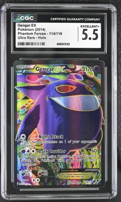 CGC 5.5 Gengar EX 2014 Phantom Forces 114/119 Ultra Rare Holo Pokemon Card - Image 1