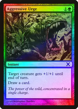 Aggressive Urge FOIL 10th Edition NM Green Common MAGIC MTG CARD ABUGames - Image 1